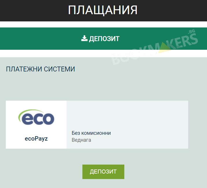 EcoPayz депозит