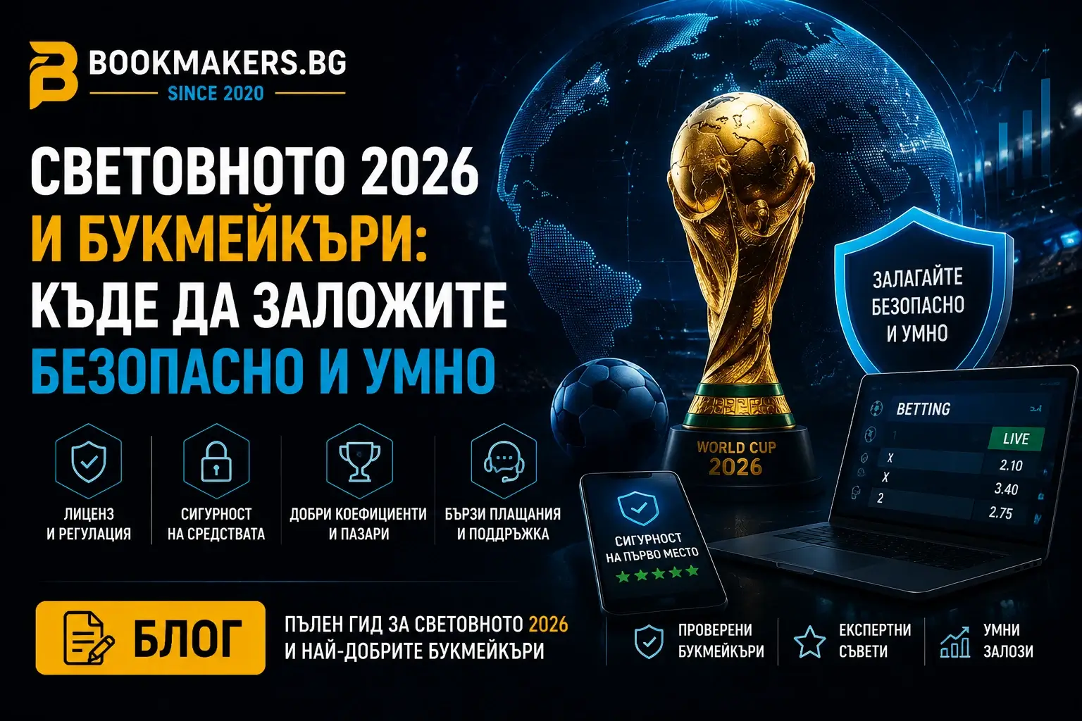 Световното 2026 и букмейкъри: Къде да заложите безопасно и умно?